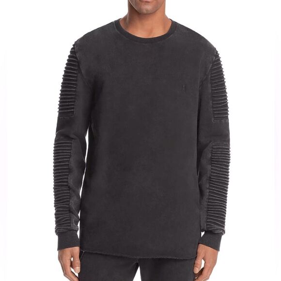 nANA Judy Biker Sleeve Sweatshirt Black Cotton Blend Men’s M Moto Streetwear - Picture 1 of 9